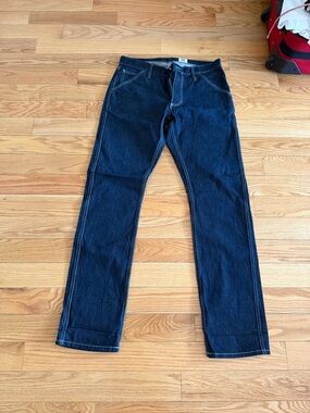 Men's Straight Fit Jeans in Dark Blue Denim